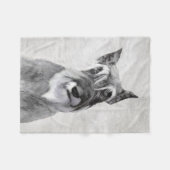 シュナウザー絵画ズ（巨人） - Dog Art フリースブランケット (正面(横))