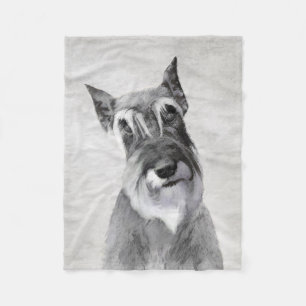 シュナウザー絵画ズ(巨人) - Dog Art フリースブランケット