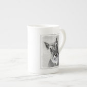 シュナウザー絵画ズ（巨人） - Dog Art ボーンチャイナマグカップ (正面右)