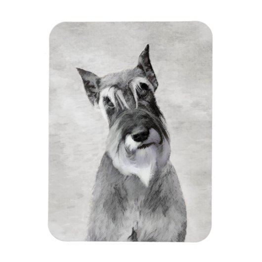 シュナウザー絵画ズ(巨人) - Dog Art マグネット (縦)