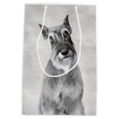 シュナウザー絵画ズ（巨人） - Dog Art ミディアムペーパーバッグ (裏面)