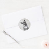 シュナウザー絵画ズ(巨人) - Dog Art ラウンドシール (封筒)
