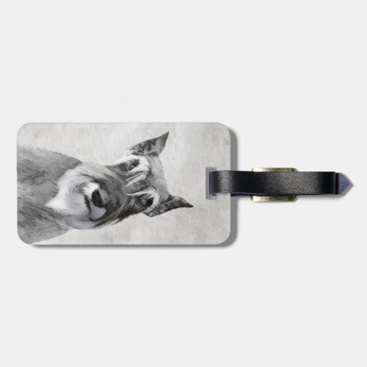 シュナウザー絵画ズ(巨人) - Dog Art ラゲッジタグ (裏面横)