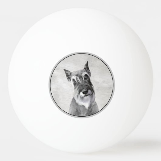 シュナウザー絵画ズ(巨人) - Dog Art 卓球ボール (正面)