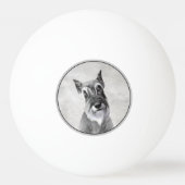 シュナウザー絵画ズ(巨人) - Dog Art 卓球ボール (裏面)