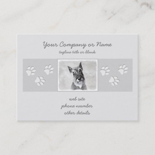 シュナウザー絵画ズ（巨人） - Dog Art 名刺 (正面)