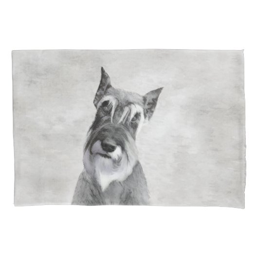 シュナウザー絵画ズ(巨人) - Dog Art 枕カバー (正面)