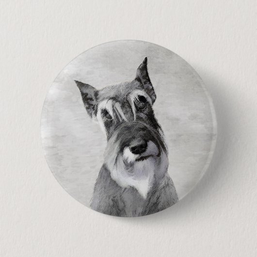 シュナウザー絵画ズ(巨人) - Dog Art 缶バッジ (正面)