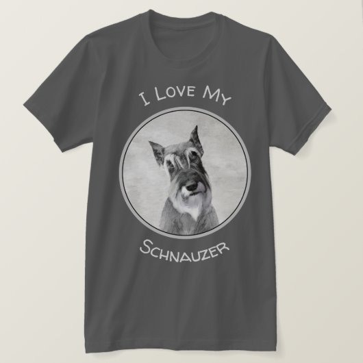 シュナウザー絵画ズ(巨人) - Dog Art Tシャツ (デザイン正面)