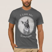 シュナウザー絵画ズ(巨人) - Dog Art Tシャツ (正面)