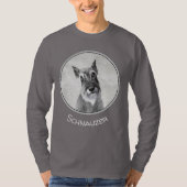 シュナウザー絵画ズ(巨人) - Dog Art Tシャツ (正面)
