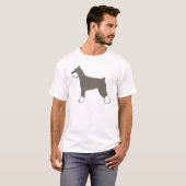 シュナウザー色のシルエット Tシャツ (正面フル)