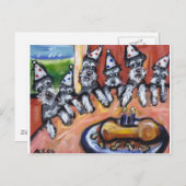 シュナウザー誕生日パーティー インビテーションポストカード (正面/裏面)