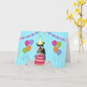 シュナウザー誕生日ホリデーカード カード (黄色い花)