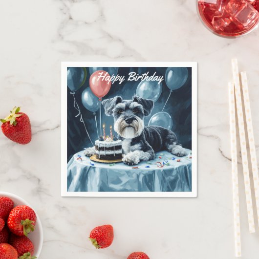 シュナウザー誕生日 スタンダードカクテルナプキン (インサイチュ)