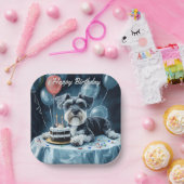 シュナウザー誕生日 ペーパープレート (パーティー)