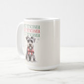 シュナウザー面白犬パンクリスマスコーヒーマグ コーヒーマグカップ (正面左)