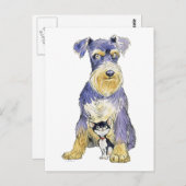 シュナウザー&キッテン葉書 ポストカード (正面/裏面)