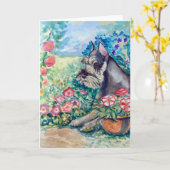 シュナウザー·グリーティング·カード カード (黄色い花)