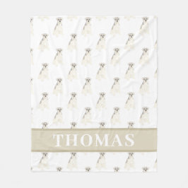 シュナウザー（グレー＆ホワイト） フリースブランケット