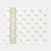 シュナウザー（グレー＆ホワイト） フリースブランケット (正面(横))