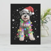シュナウザー サンタ帽子 クリスマス ライト ホリデー 犬 (スタンド正面)