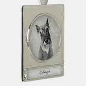 シュナウザー(ジャイアント絵画)'s – ドッグアートシルバーメッキ シルバープレートバナーオーナメント (右)