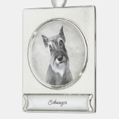 シュナウザー(ジャイアント絵画)'s – ドッグアートシルバーメッキ シルバープレートバナーオーナメント (左)