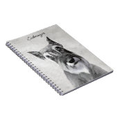 シュナウザー(ジャイアント) – かわいいオリジナルドッグアート ノートブック (右側)