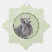 シュナウザー(ジャイアント、標準絵画) - Dog Art オーナメントカード (正面)