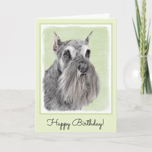 シュナウザー(ジャイアント、標準絵画) - Dog Art カード (正面)