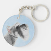 シュナウザー(ジャイアント、標準絵画) - Dog Art キーホルダー (裏面)