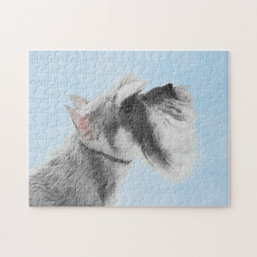 シュナウザー(ジャイアント、標準絵画) - Dog Art ジグソーパズル (横)
