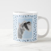 シュナウザー(ジャイアント、標準絵画) - Dog Art ジャンボコーヒーマグカップ (右)