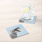 シュナウザー(ジャイアント、標準絵画) - Dog Art スクエアペーパーコースター (インサイチュ)