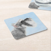 シュナウザー(ジャイアント、標準絵画) - Dog Art スクエアペーパーコースター (アングル)