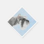 シュナウザー(ジャイアント、標準絵画) - Dog Art スタンダードカクテルナプキン (角)