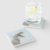 シュナウザー(ジャイアント、標準絵画) - Dog Art ストーンコースター (横)