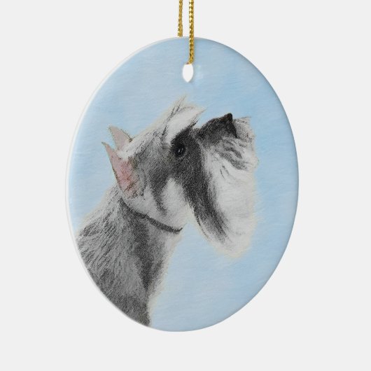 シュナウザー(ジャイアント、標準絵画) - Dog Art セラミックオーナメント (右)