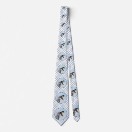 シュナウザー(ジャイアント、標準絵画) - Dog Art ネクタイ (正面)