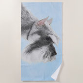 シュナウザー(ジャイアント、標準絵画) - Dog Art ビーチタオル (正面)