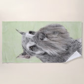 シュナウザー(ジャイアント、標準絵画) - Dog Art ビーチタオル (正面)