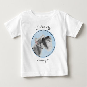 シュナウザー(ジャイアント、標準絵画) - Dog Art ベビーTシャツ
