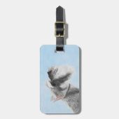 シュナウザー(ジャイアント、標準絵画) - Dog Art ラゲッジタグ (正面縦)