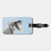 シュナウザー(ジャイアント、標準絵画) - Dog Art ラゲッジタグ (裏面横)