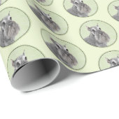 シュナウザー(ジャイアント、標準絵画) - Dog Art ラッピングペーパー (ロールコーナー)