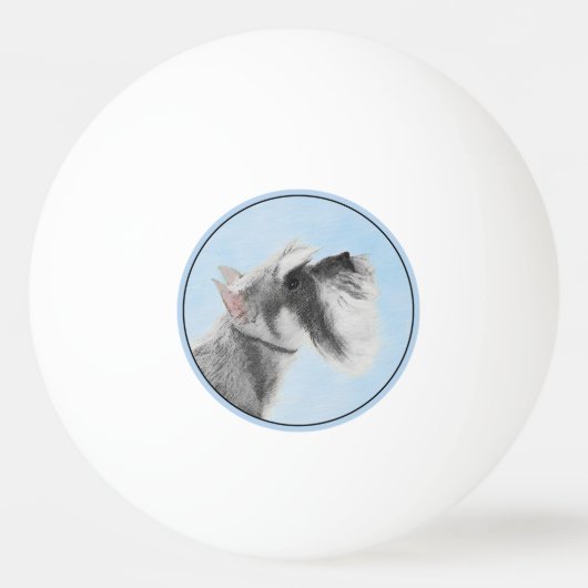 シュナウザー(ジャイアント、標準絵画) - Dog Art 卓球ボール (正面)