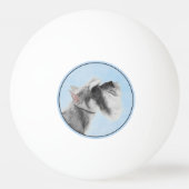 シュナウザー(ジャイアント、標準絵画) - Dog Art 卓球ボール (裏面)