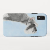 シュナウザー(ジャイアント、標準絵画) - Dog Art Case-Mate iPhoneケース (裏面(横))