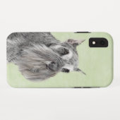 シュナウザー(ジャイアント、標準絵画) - Dog Art Case-Mate iPhoneケース (裏面(横))